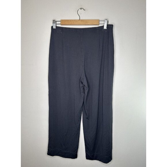 J Jill Pants Women Gray Wide Leg Lounge Sleep Pull On Stretch Size Medium Petite - Picture 4 of 10